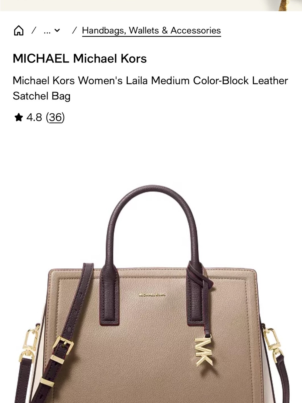 Michael Kors Laila Birch Multi Leather Medium  Sachel, new with tags Handbag